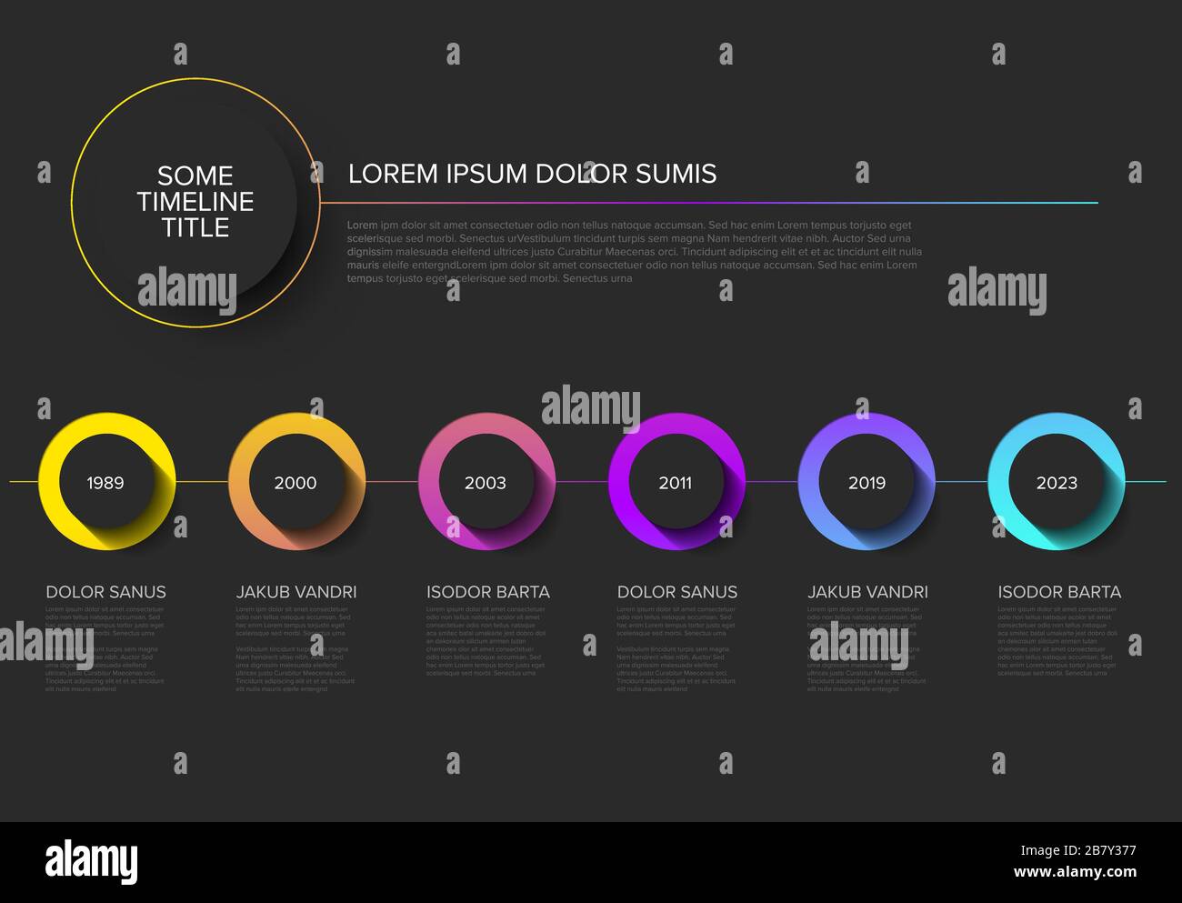 infographic dark vertical timeline template design... Vector Infographic timeline template with horizontal line, circle ...