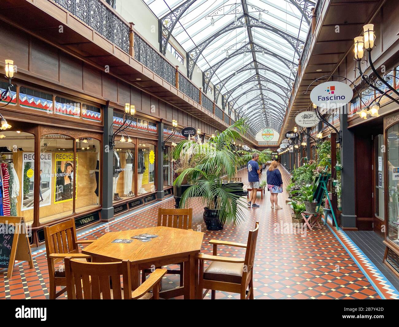 Interior of The Tannery shopping arcade, Garlands Road, Wooston, Christchurch, Canterbury Region, New Zealand Stock Photo