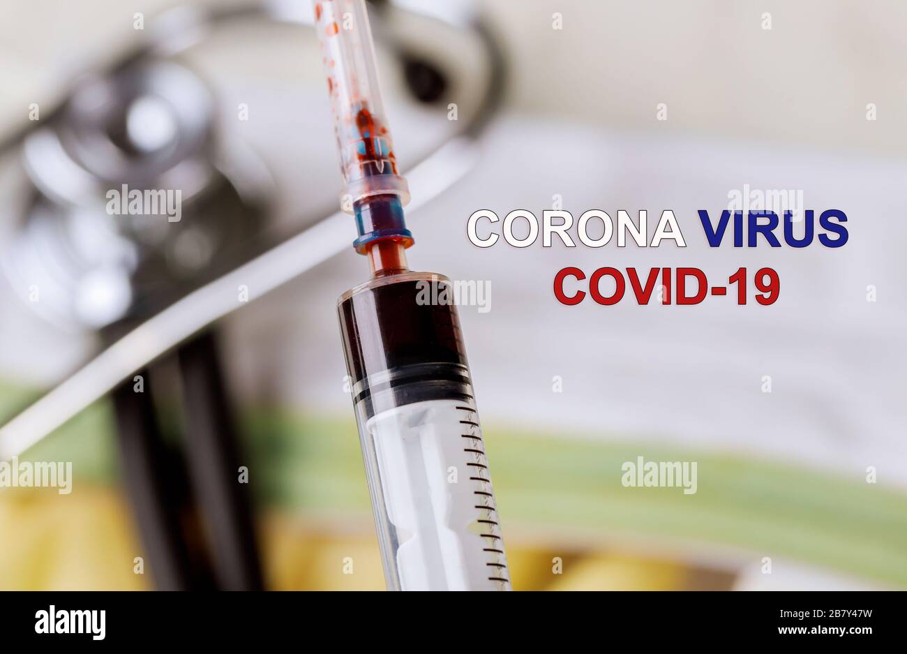 Coronavirus infection epidemic COVID-19 Blood test doctor COVID-19 coronavirus atypical pneumonia, virus Stock Photo