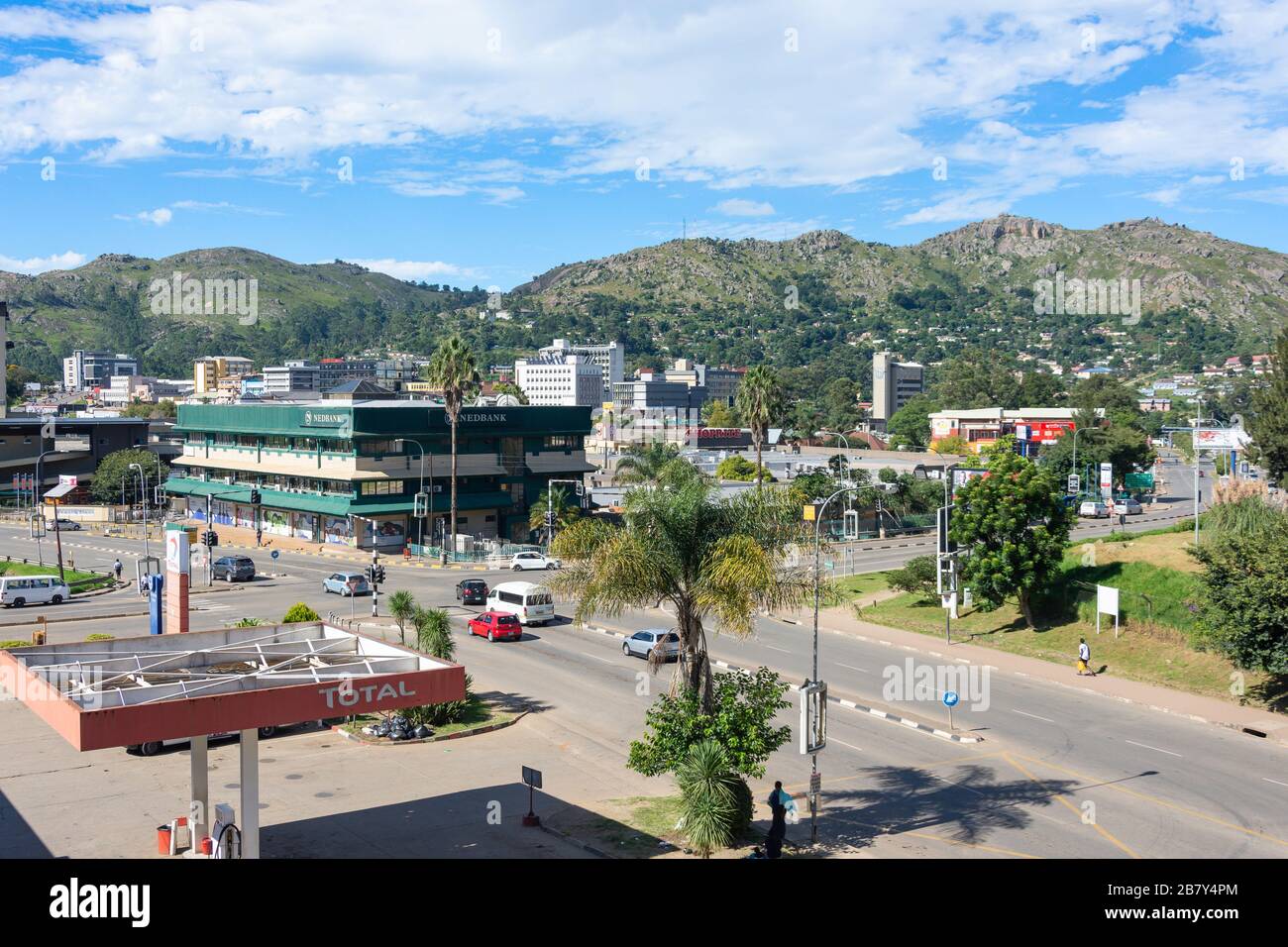 City view from Hilton Hotel, Mbabane, Hhohho Region, Kingdom of Eswatini (Swaziland) Stock Photo