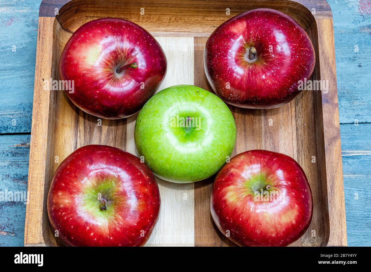 various raw and fresh fruits for dessert Stock Photo