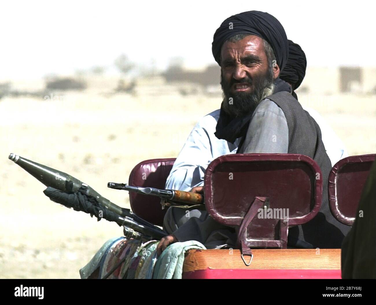 Chaman, Afghanistan/ Pakistan border: Armed Taliban fighter on the Afghanistan/Pakistan border at Chaman. Stock Photo