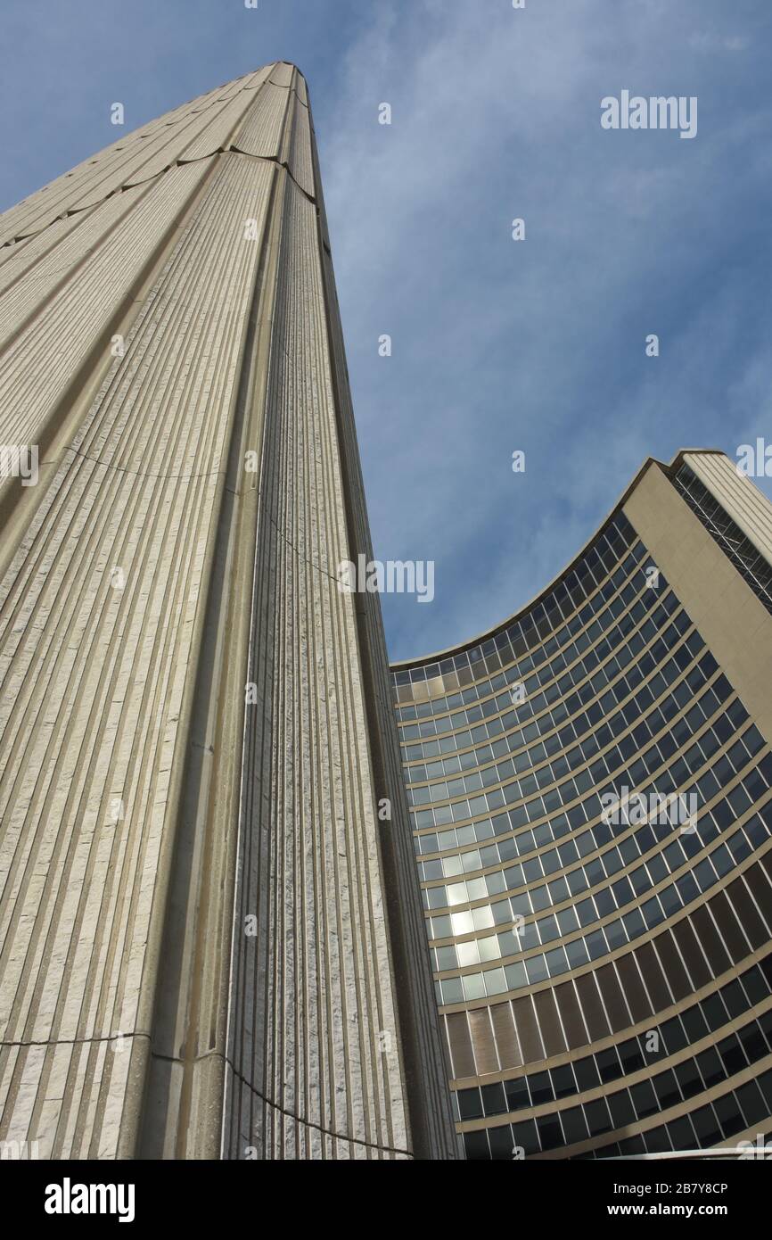 Toronto City Hall is one of Toronto's best known landmarks up close. Canada Stock Photo