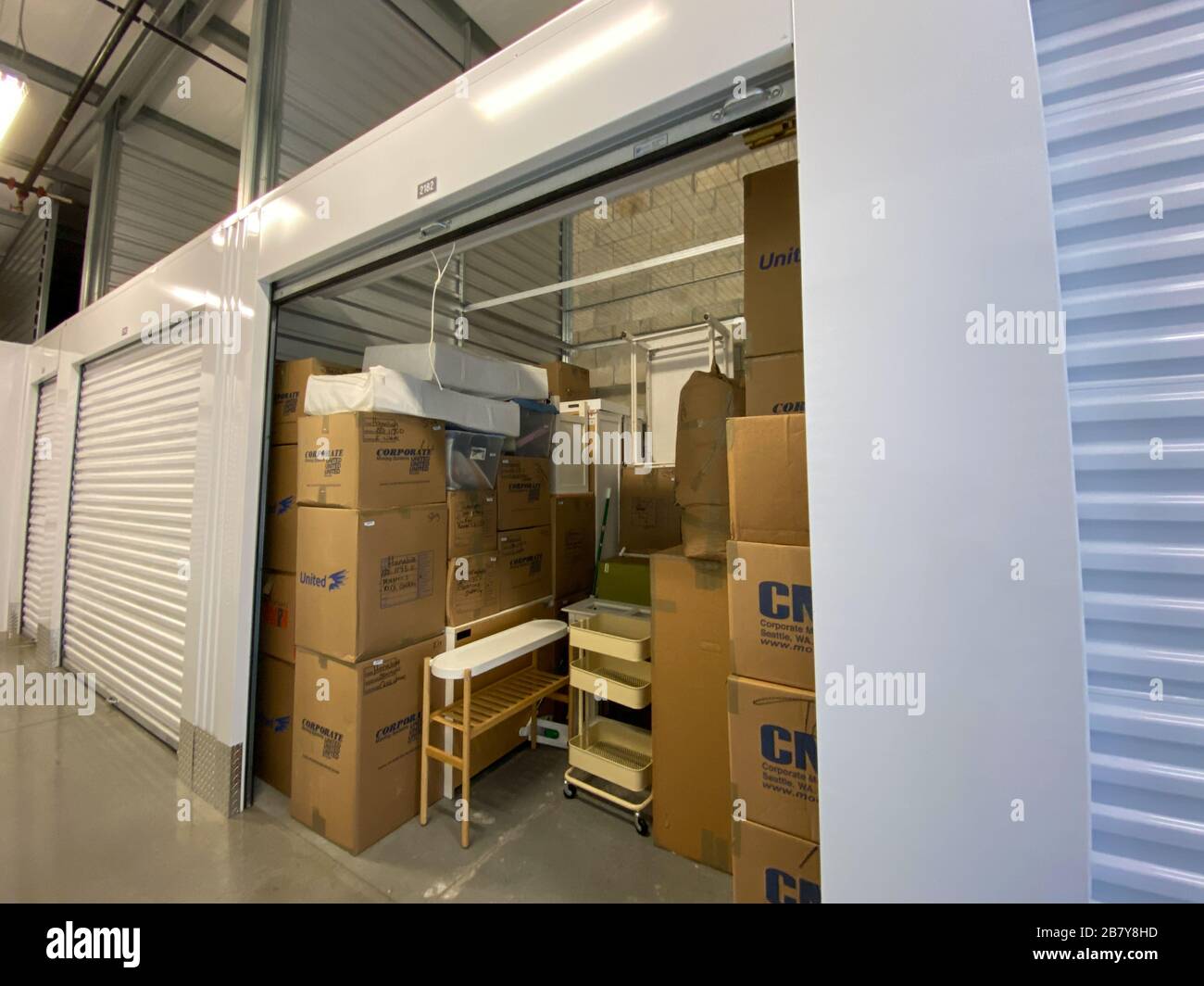 Orlando, FL/USA3/14/20 An interior of a storage space unit displaying