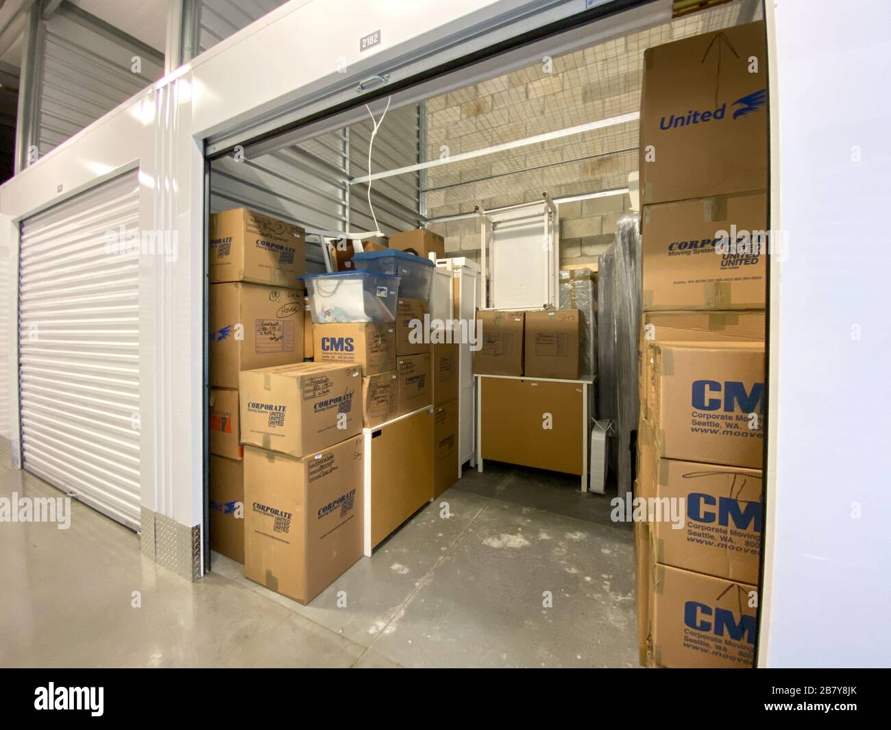 Orlando, FL/USA3/14/20 An interior of a storage space unit displaying