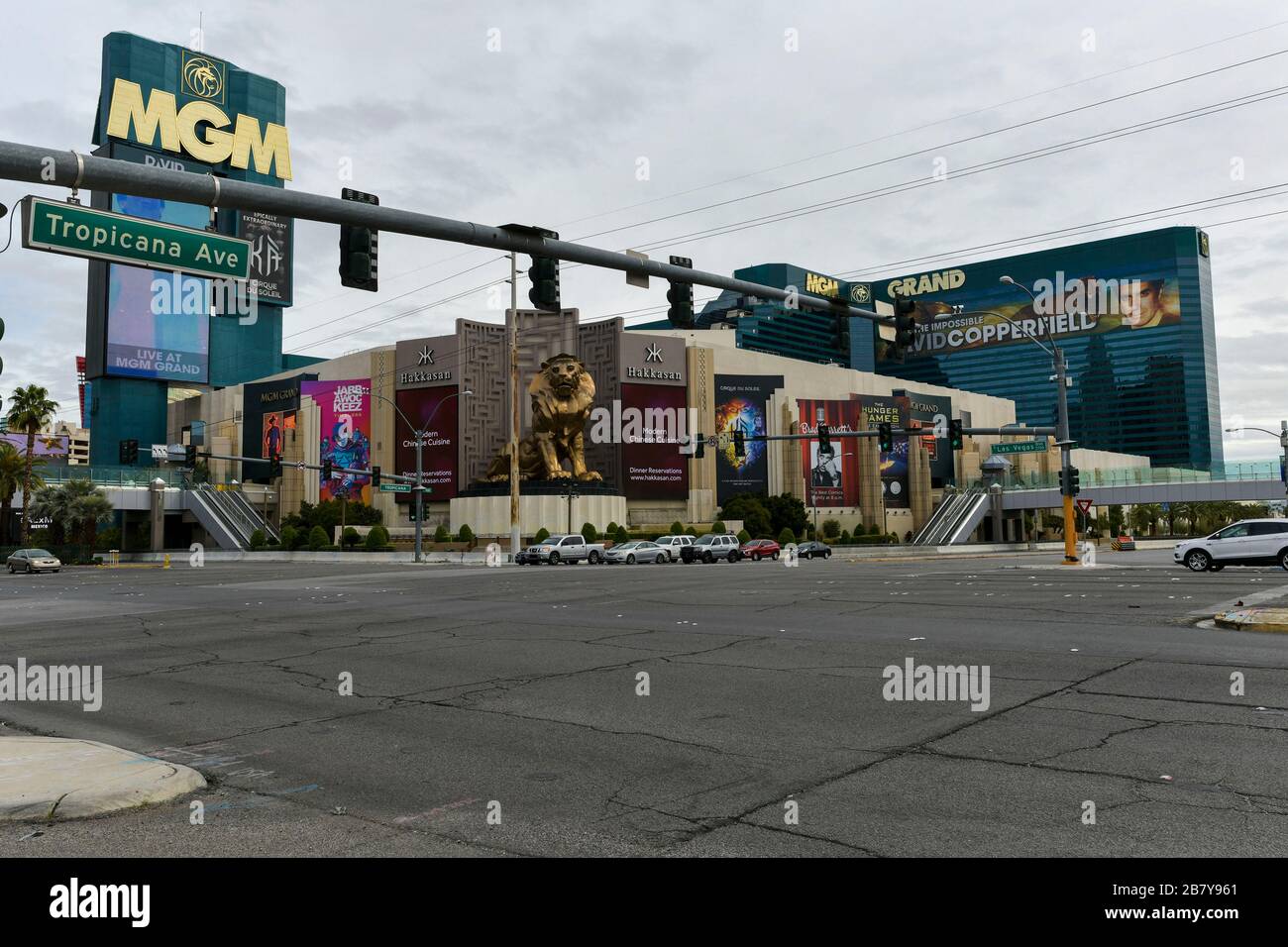 Las Vegas NV, USA. 18th Mar, 2020. MGM Grand Resorts along the Las ...