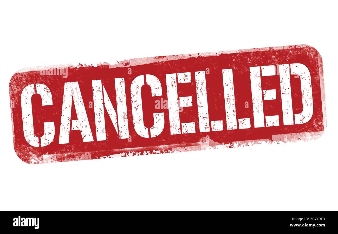 Cancelled sign or stamp on white background, vector illustration Stock