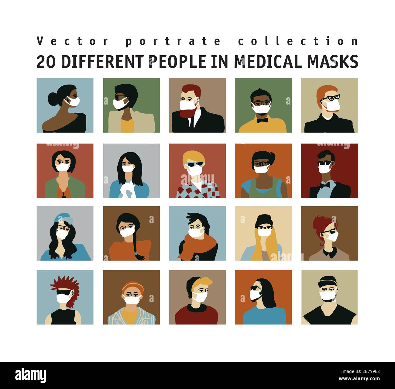 Mask Peeople Portrate Stock Vector Images - Alamy