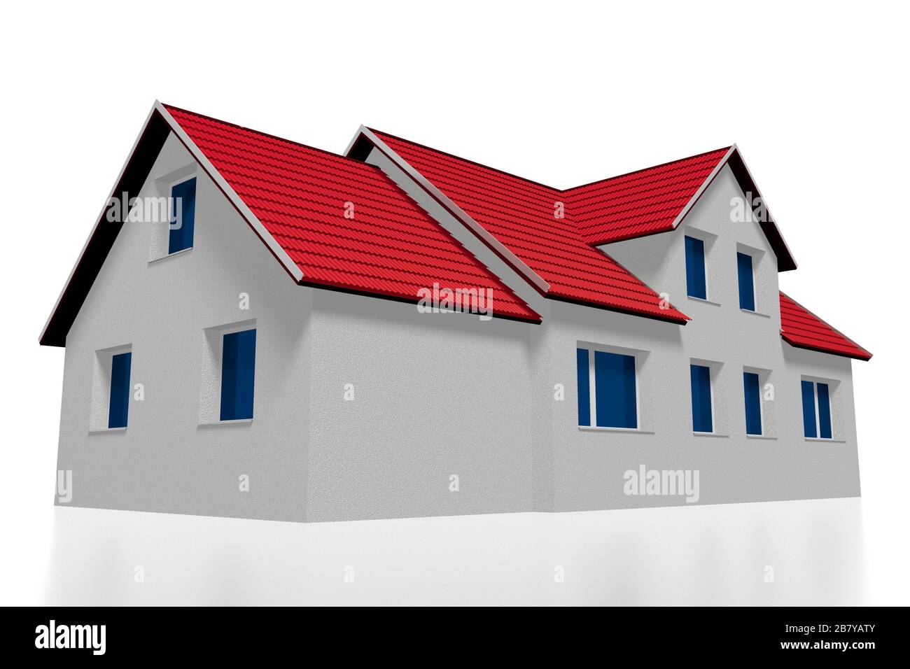 3D family house - isolated on white background Stock Photo - Alamy