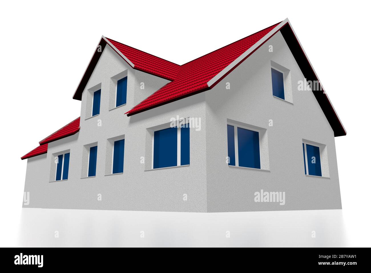 3D family house - isolated on white background Stock Photo - Alamy
