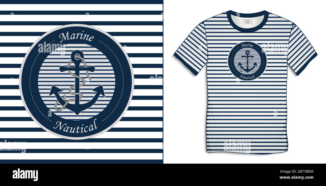 Properly Tied T-Shirt - Logo Pocket on Front - Graphic on Back - Blue Marlin on Marine Mist main image 1