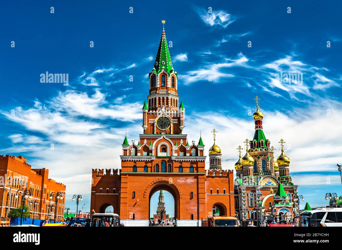 Blagoveshchenskaya Tower and Annunciation Cathedral in Yoshkar-Ola, Russia Stock Photo