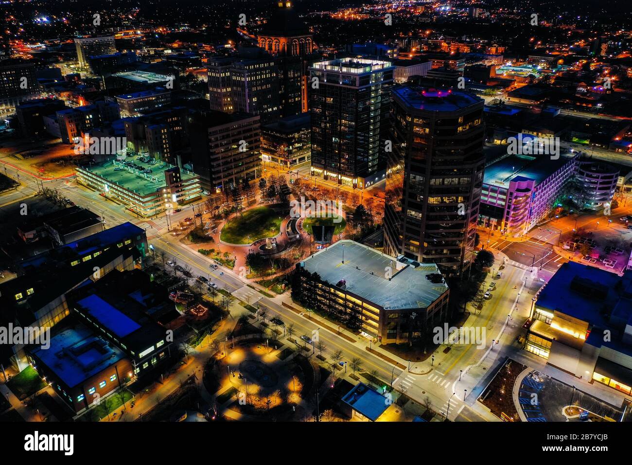 Beautiful scenery of Greensboro city lights from above on a clear night Stock Photo Alamy