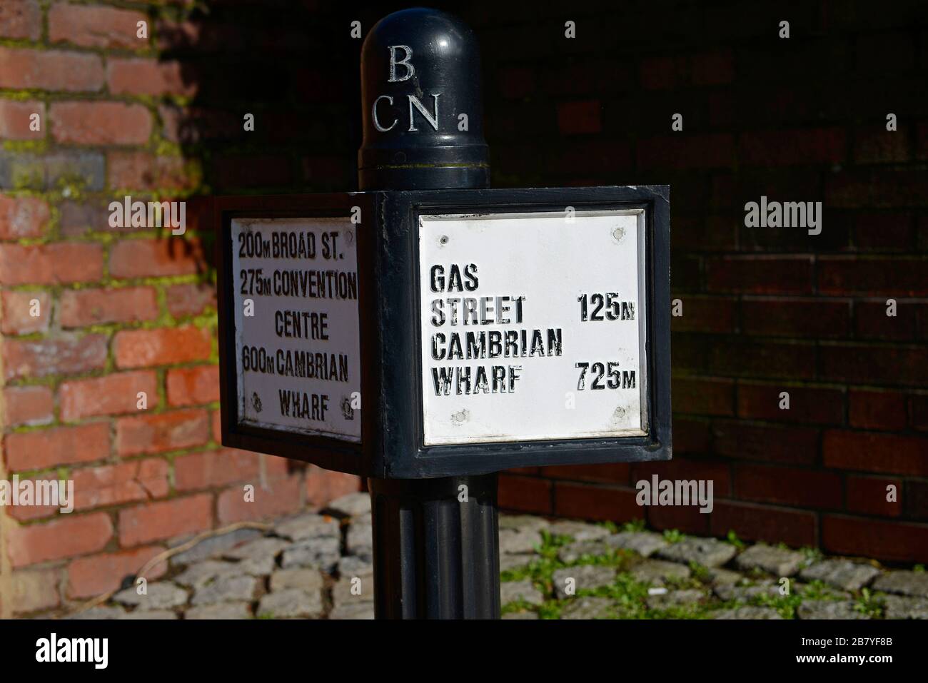 Sign at Gas Street basin, Birmingham, West Midlands, UK Stock Photo