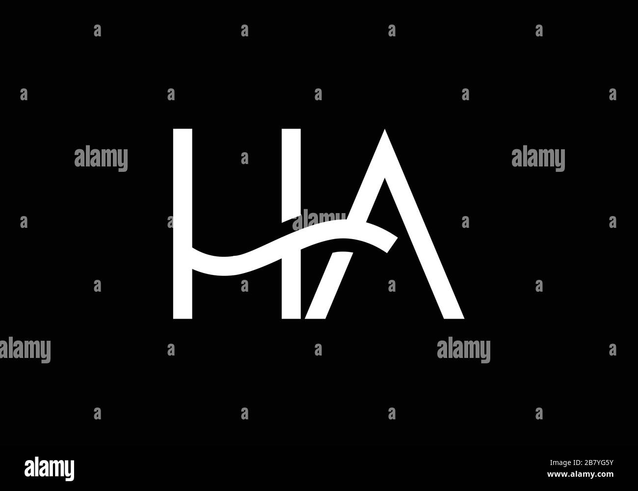 H A, HA Initial Letter Logo design vector template, Graphic Alphabet ...