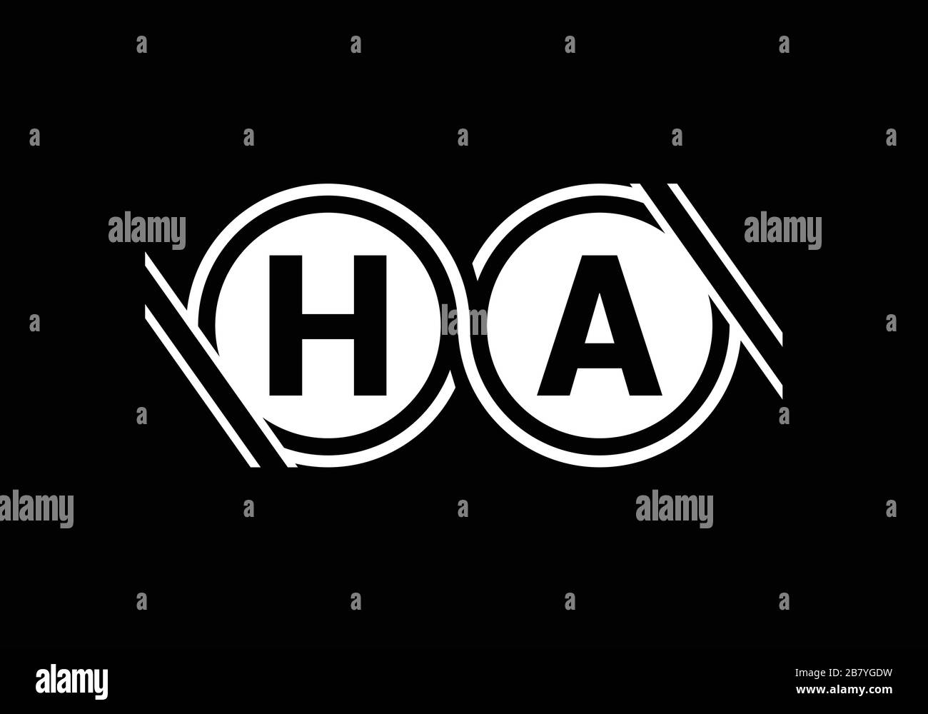 H A, HA Initial Letter Logo design vector template, Graphic Alphabet ...