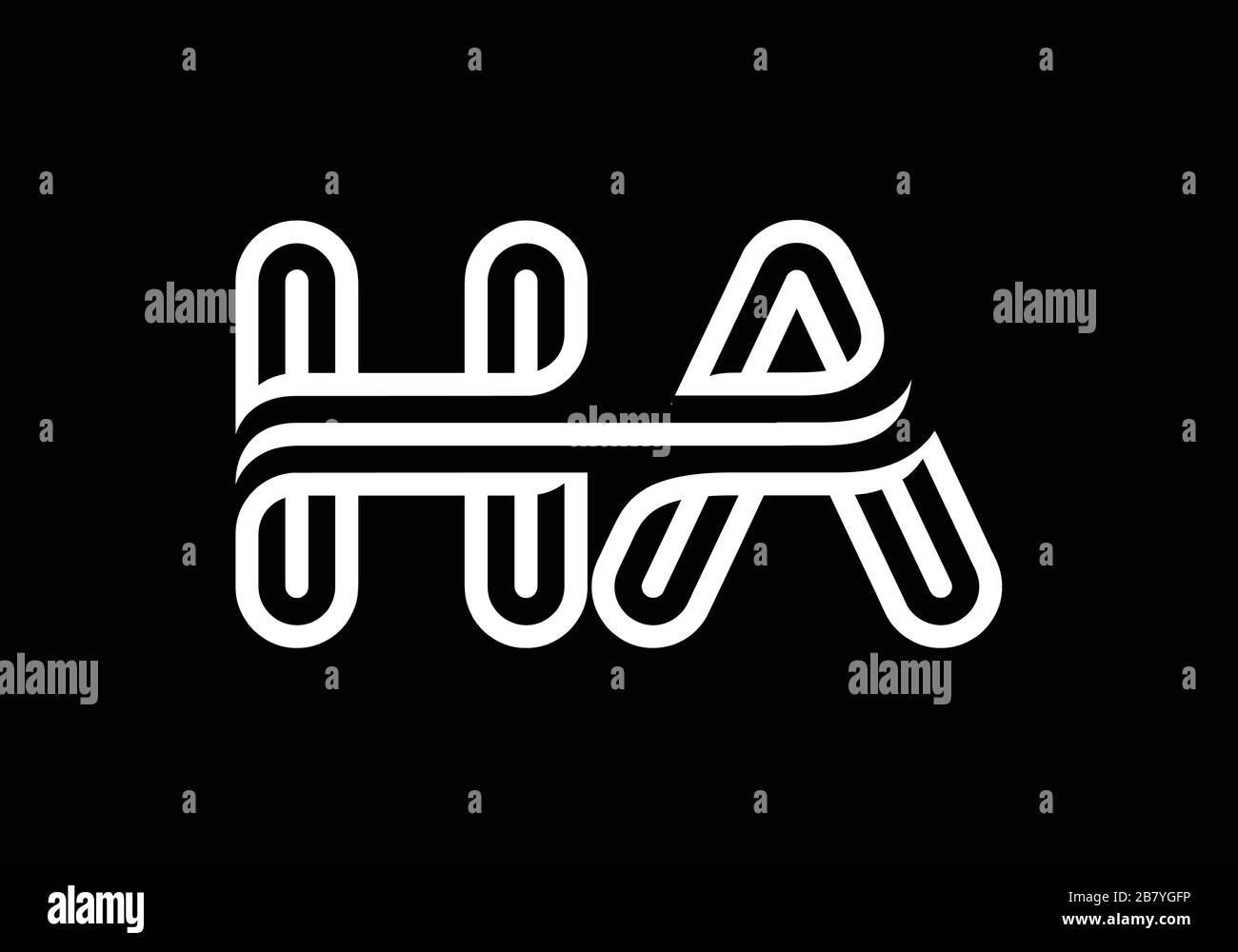 H A, HA Initial Letter Logo design vector template, Graphic Alphabet ...