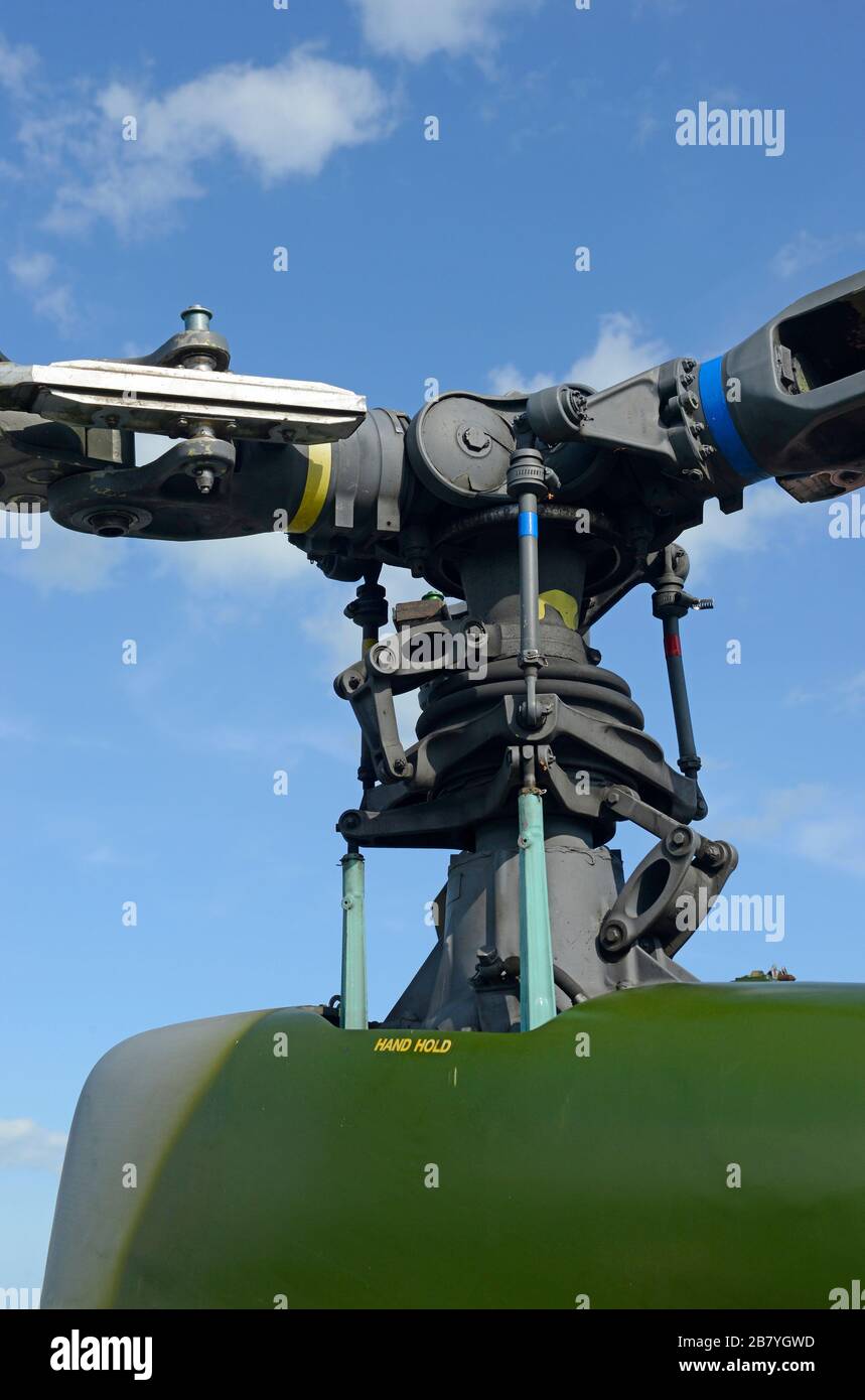 Helicopter rotor blades at the static display at Eastbourne airshow