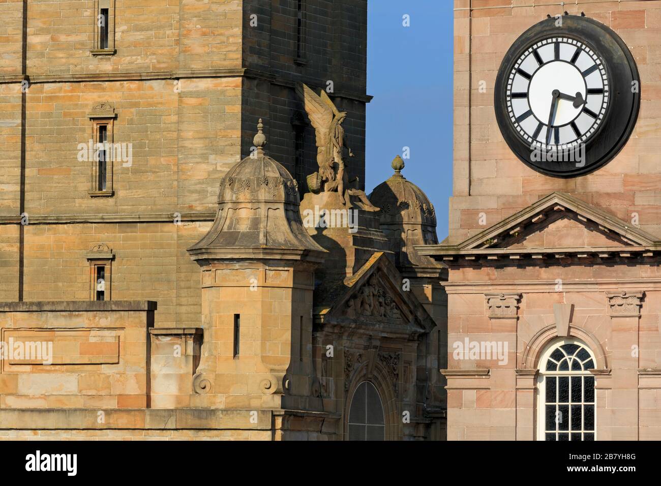 Victoria Tower & Well Park Church steeple (Clock), Greenock, Inverclyde, Scotland, United Kingdom Stock Photo