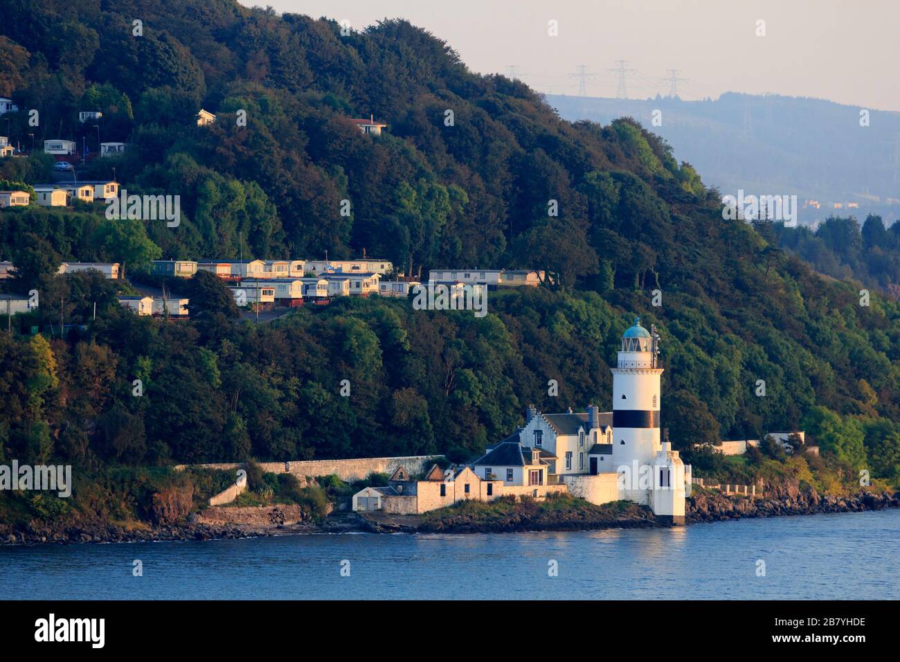 Cloch Lighthouse, Gourock Town, Firth of Clyde, Scotland, United Kingdom Stock Photo