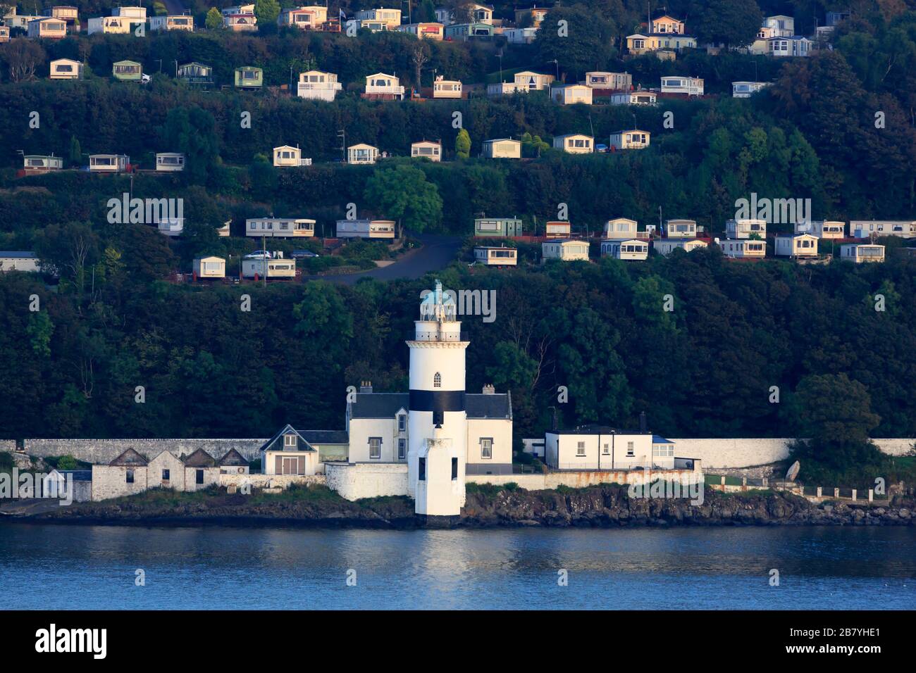 Cloch Lighthouse, Gourock Town, Firth of Clyde, Scotland, United Kingdom Stock Photo