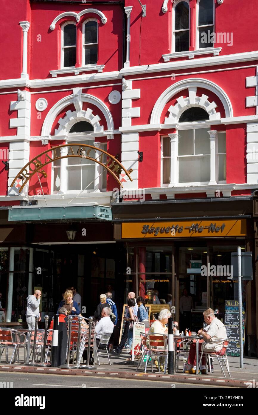 Royal Arcade on St. Mary Street, Cardiff City, Wales, United Kingdom, Great Britain, Europe Stock Photo