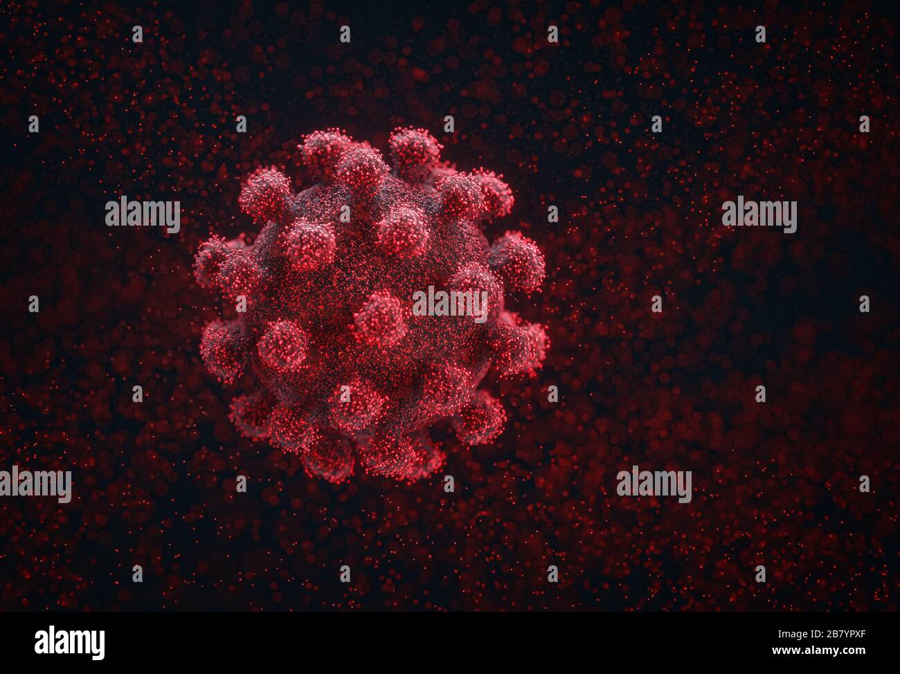 Viral structure. Viral particle is made up of a nucleus of nucleic acid (DNA or RNA) surrounded by a protein coat. Conceptual illustrative virus. 3D i Stock Photo