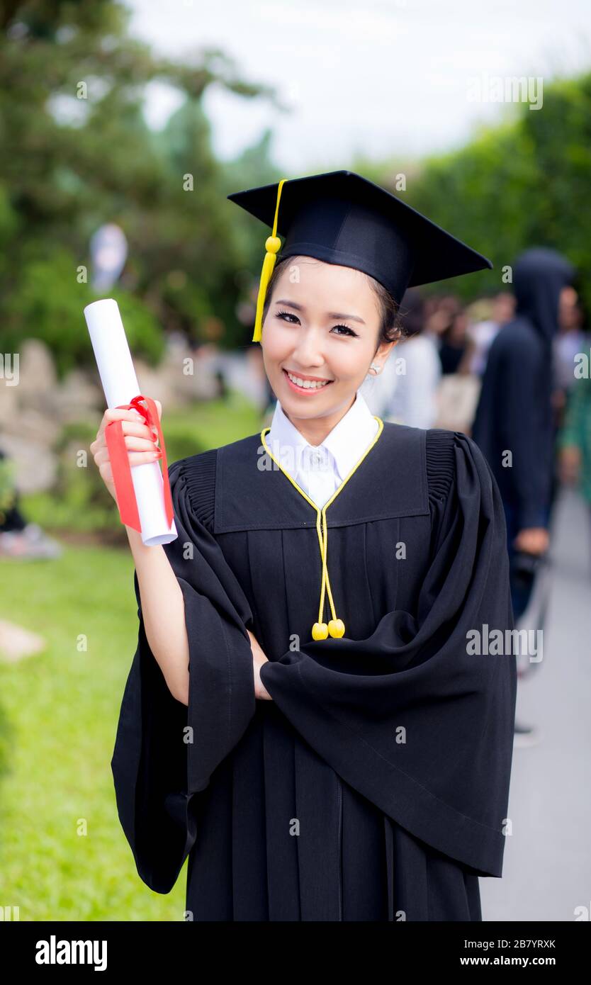 Happy graduated student girl, congratulations - graduate education success - concept education. Stock Photo