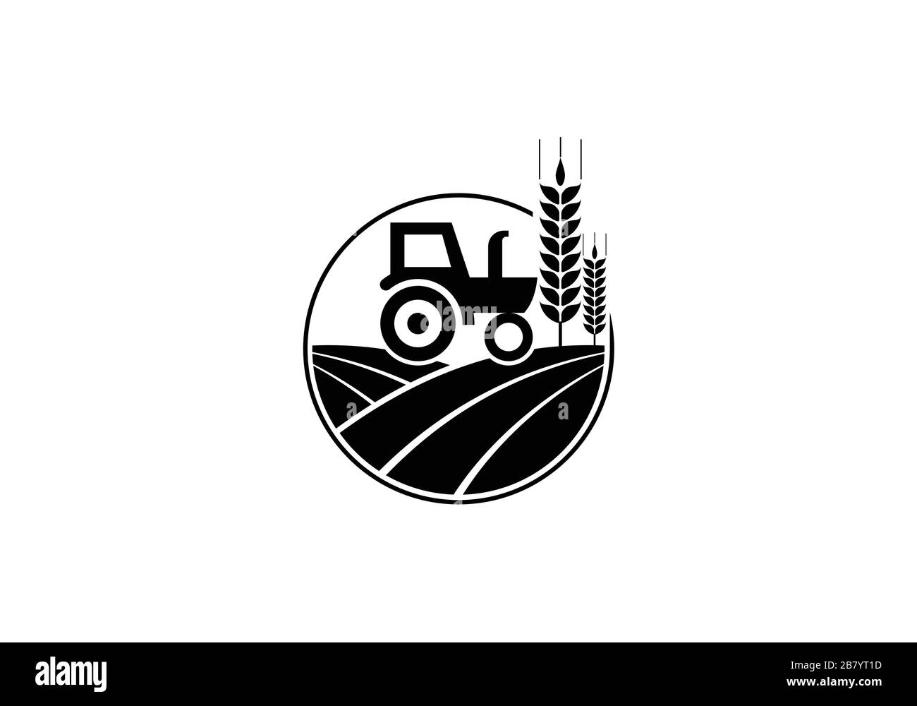 Tractor logo or farm logo template, Suitable for any business related to agriculture industries. Stock Vector