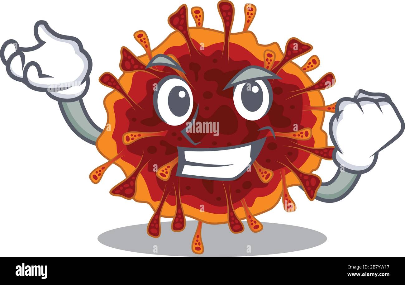 Delta coronavirus cartoon character style with happy face Stock Vector