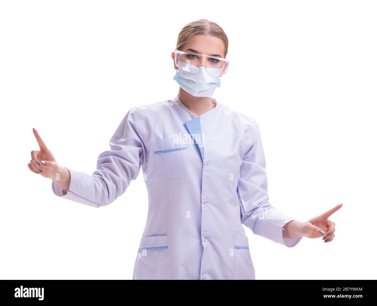 The young woman doctor isolated on white background Stock Photo - Alamy