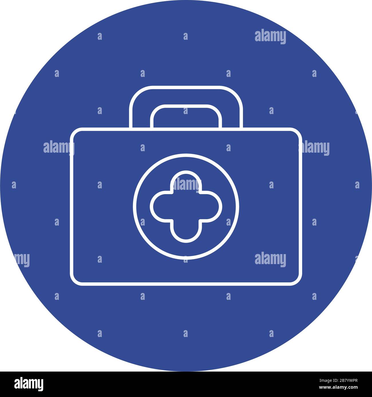 first aid kit medical, line block style icon vector illustration design ...