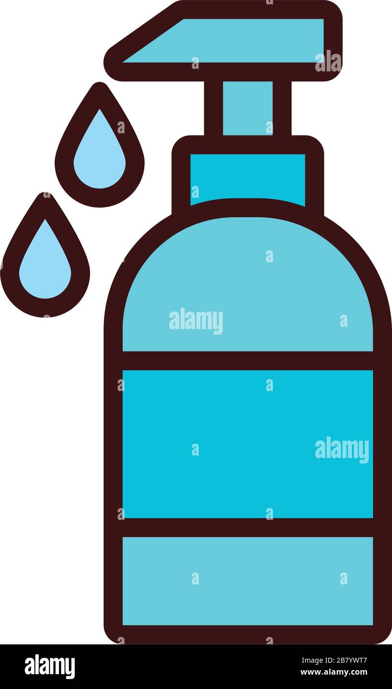 antibacterial soap bottle line and fill icon Stock Vector Image & Art ...
