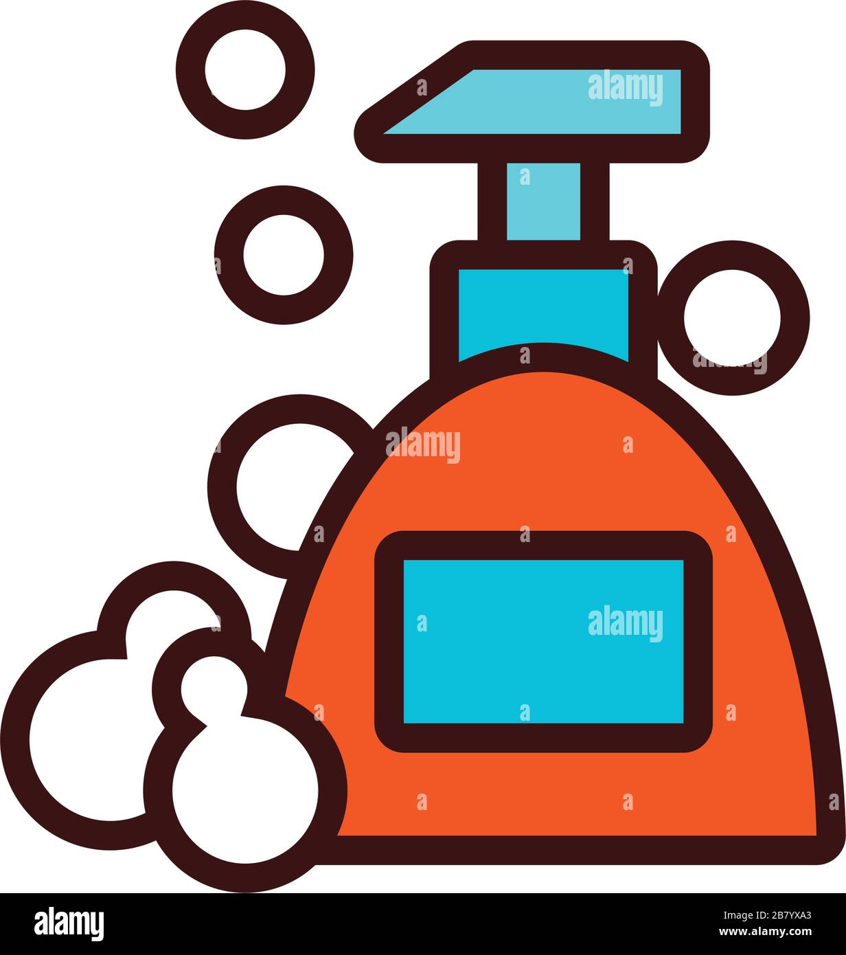 antibacterial soap bottle line and fill icon Stock Vector Image & Art ...