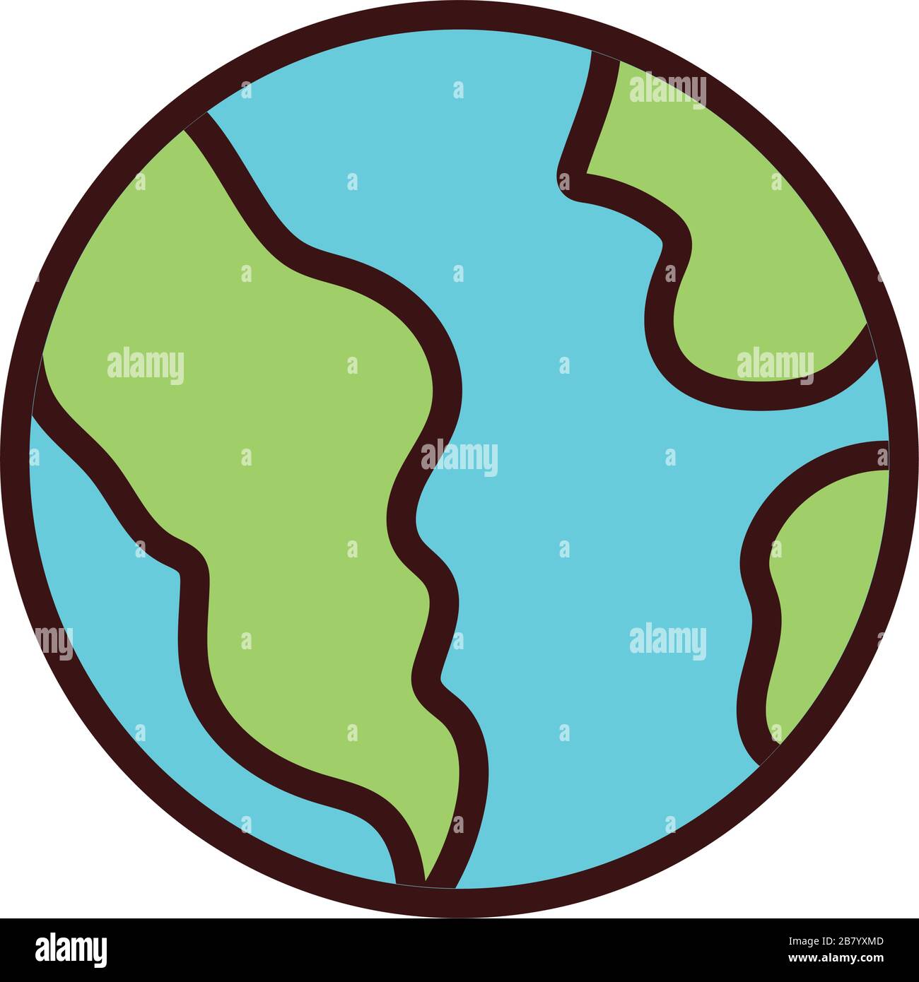 world planet earth line and fill style icon Stock Vector Image & Art ...