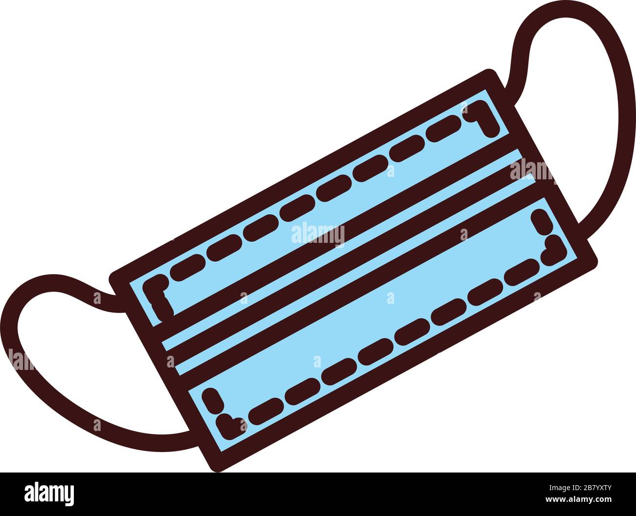 face mask accessory line and fill style Stock Vector