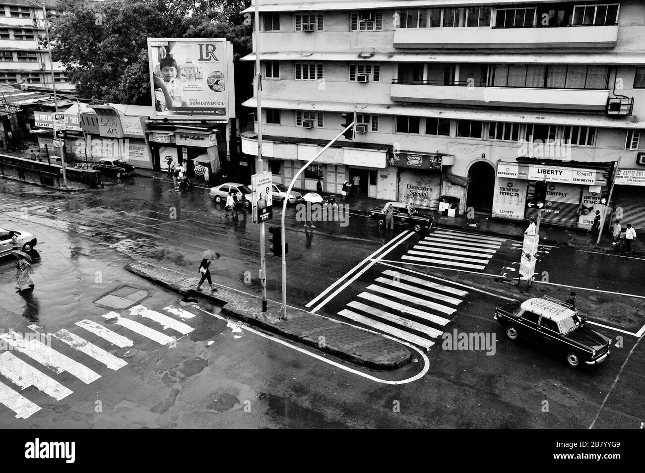 Zebra crossing, Nana Chowk, Grant Road, Bombay, Mumbai, Maharashtra