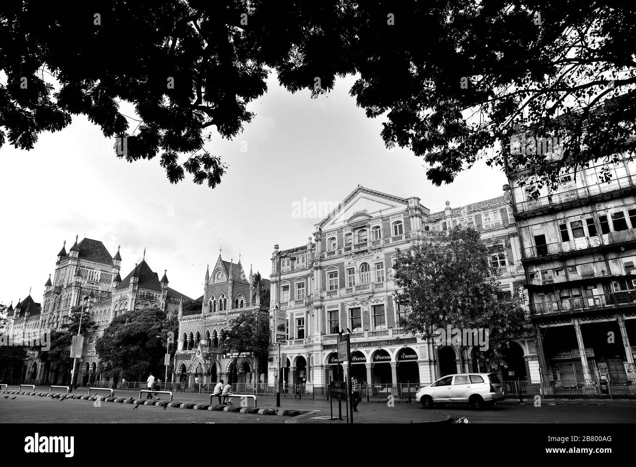 Elphinstone College, David Sassoon Library, Army and Navy Building, Esplanade Mansion, Kala Ghoda, Fort, Bombay, Mumbai, Maharashtra, India, Asia Stock Photo