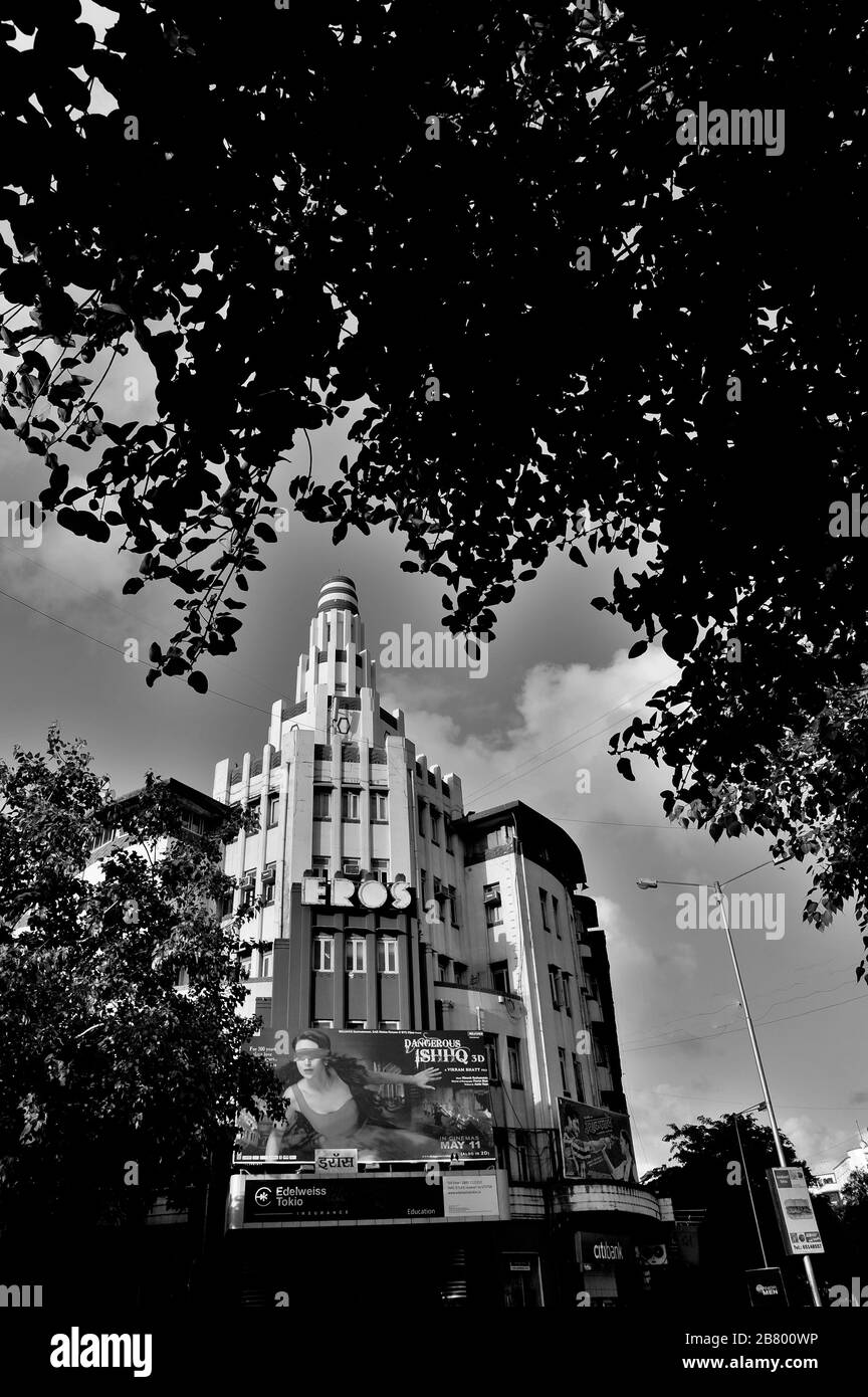 Eros Cinema Art Deco Building, Churchgate, Bombay, Mumbai, Maharashtra, India, Asia Stock Photo