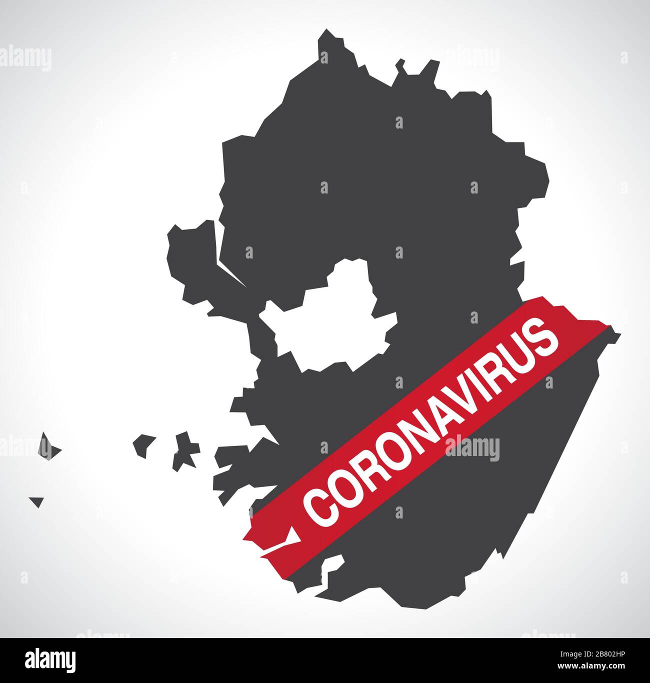 Gyeonggi SOUTH KOREA province map with Coronavirus warning illustration Stock Vector