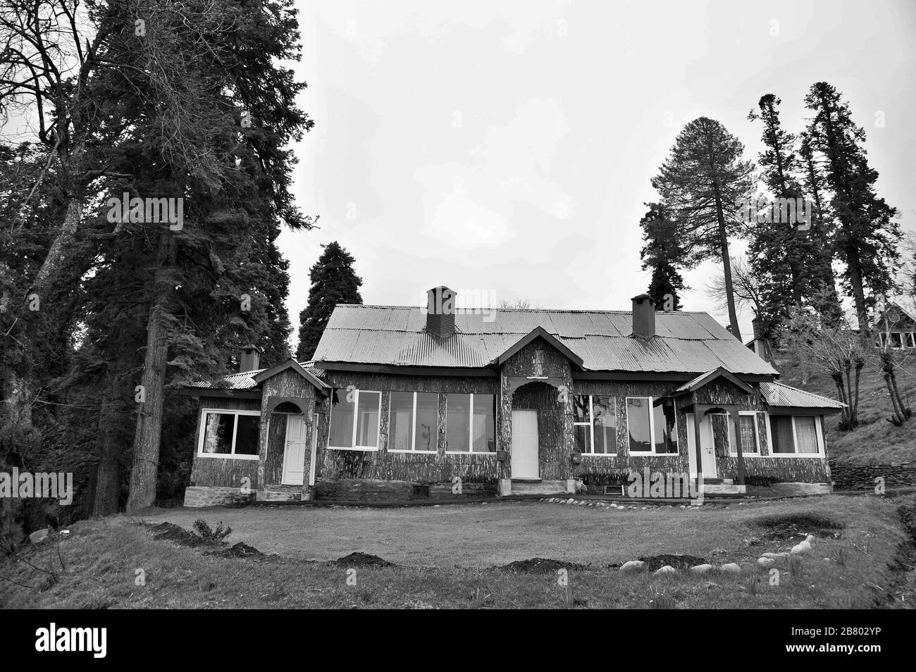 Cottages, Hotel Highlands Park, Gulmarg, Baramulla, Kashmir, Jammu and Kashmir, India, Asia Stock Photo