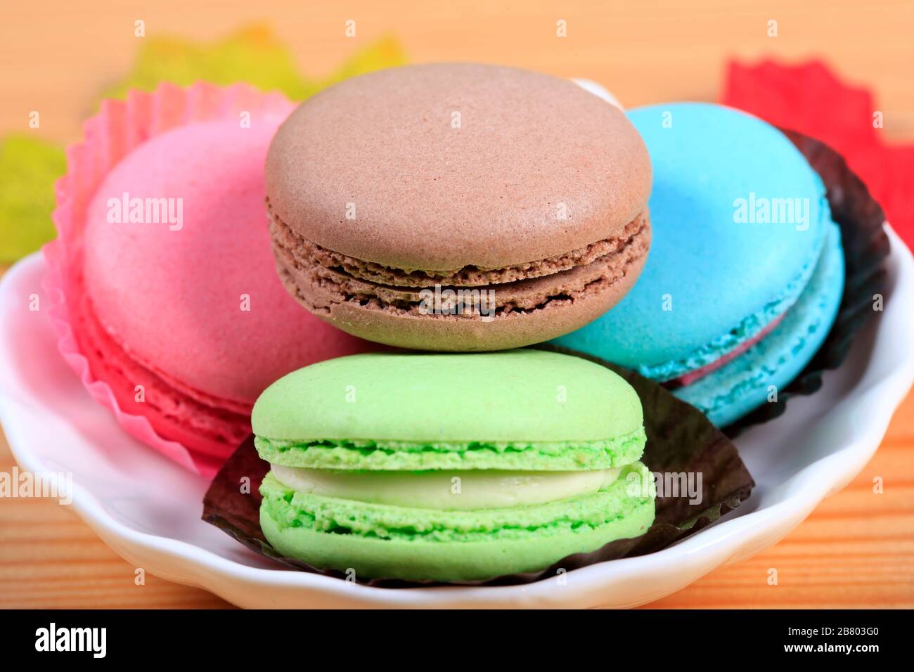 The macarons，Close-up, studio shot Stock Photo - Alamy