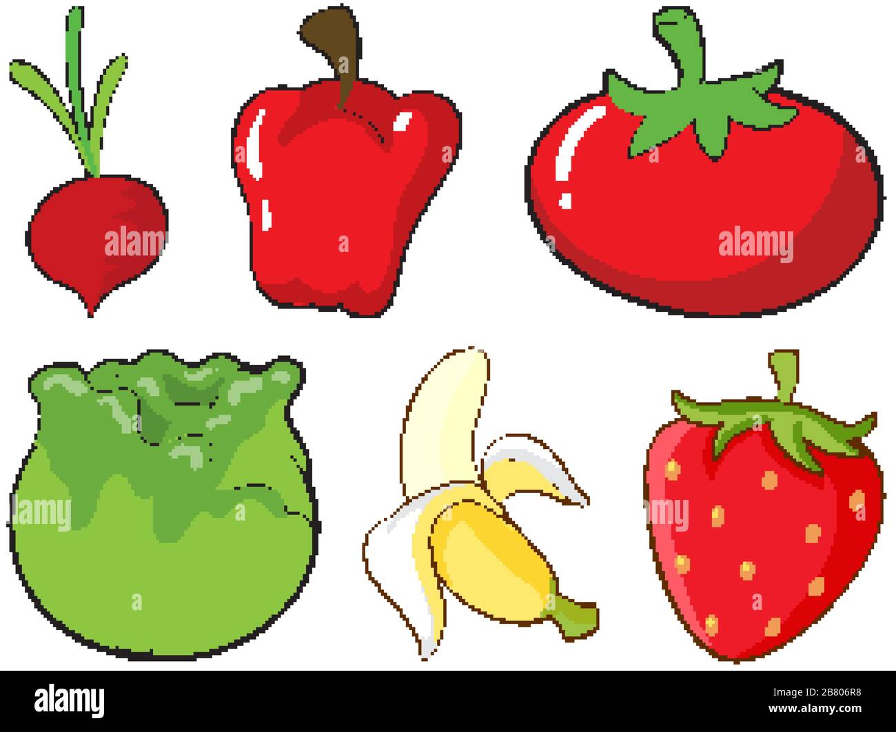 Large group of vegetables Stock Vector Images - Alamy