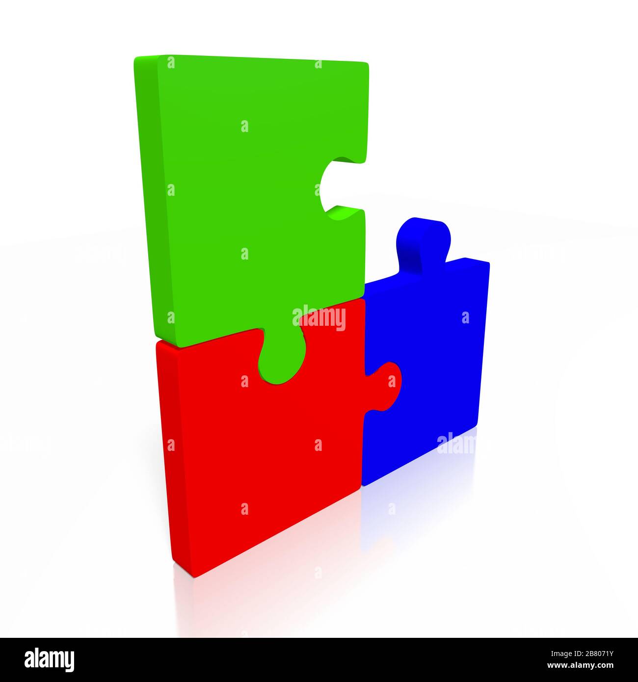 3D jigsaw puzzle illustration Stock Photo Alamy