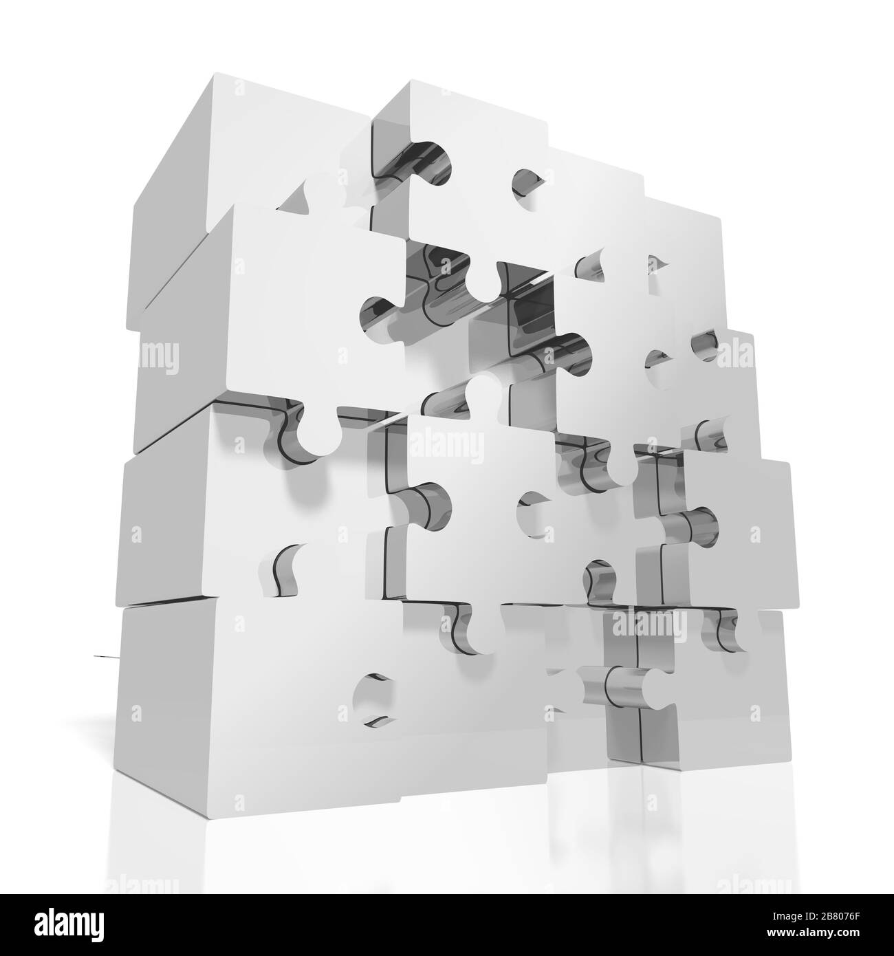 3D jigsaw puzzle illustration Stock Photo Alamy