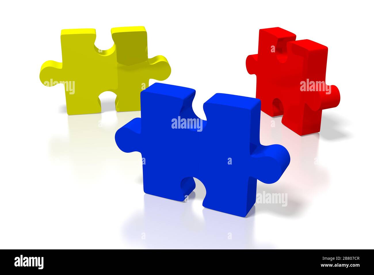 3D jigsaw puzzle illustration Stock Photo Alamy