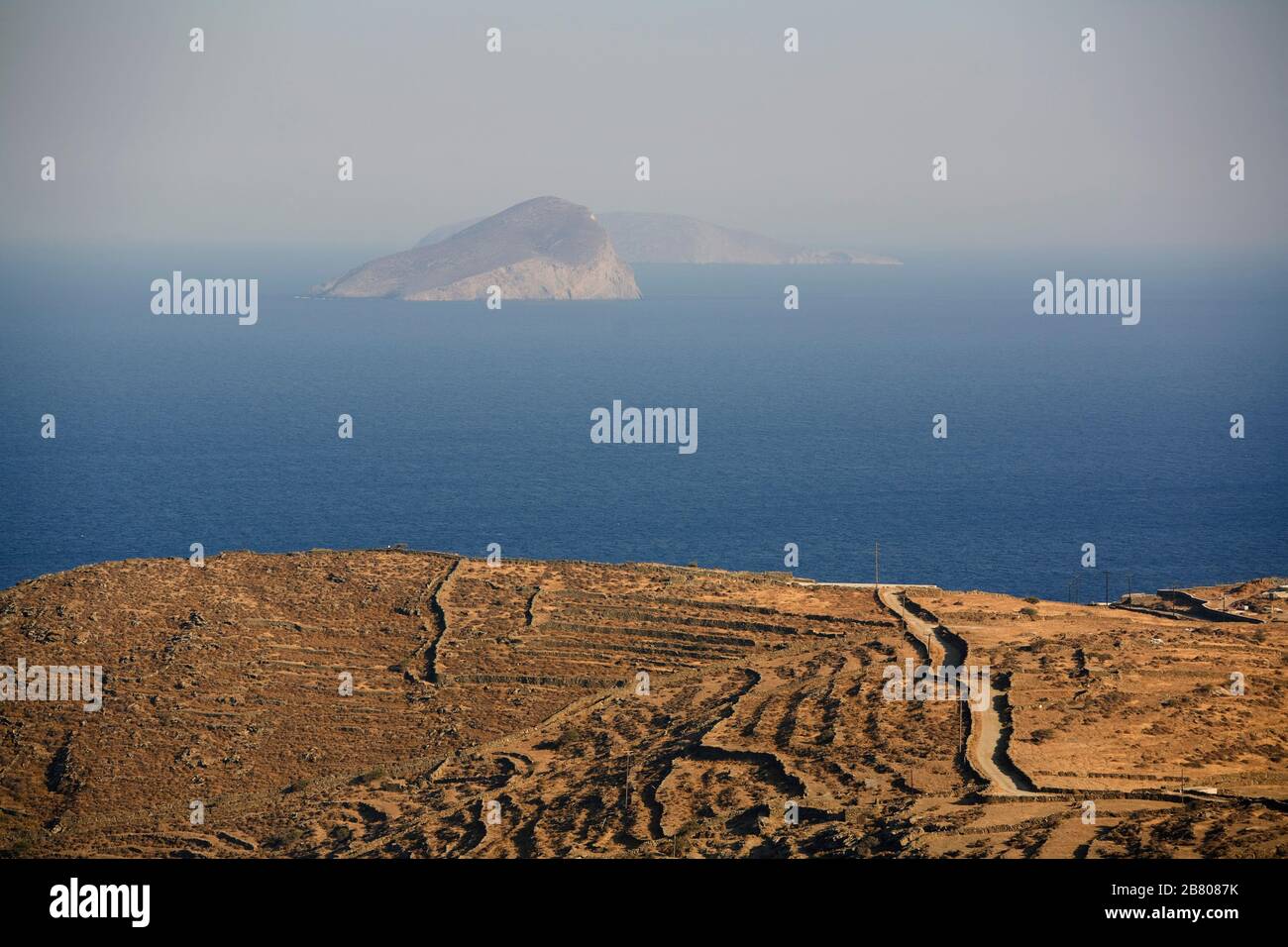 Piperi and Serifopoula islands from Kanala (Kythnos). Cyclades islands. Egean Sea, Mediterranean. Greece (Hellas), Europe. Stock Photo