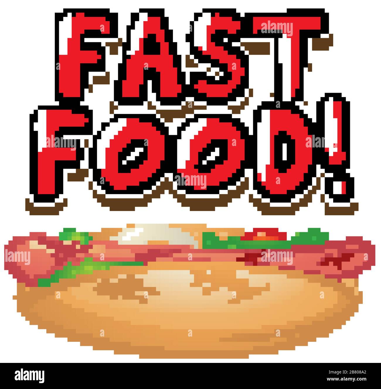 Fast Food Word Design Font design for word fast food with hotdog on white background ...