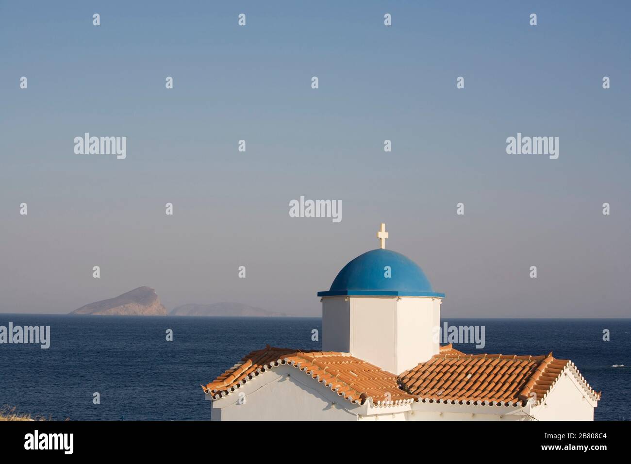 Helgen Kalliopis Kirke. Kanala. Kythnos. Cyclades islands. Egean Sea, Mediterranean. Greece (Hellas), Europe. Stock Photo