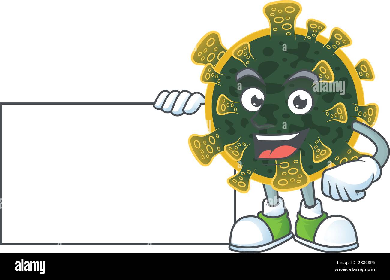 Funny New Coronavirus Cartoon Design Thumbs Up With A White Board Stock Vector Image Art Alamy